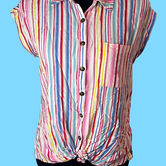 Striped multicolored blouse - Picture 1 of 4